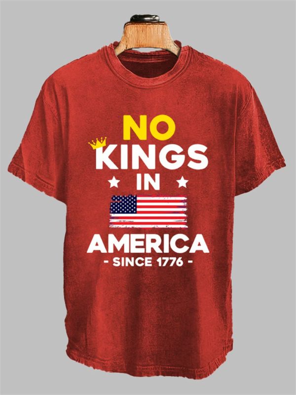 Mens "No King in America Since 1776" Print T Shirt 3